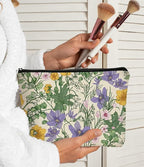Vintage Cottagecore Summer Wild Flowers Botanical Herbs Makeup Bag,Colorful Floral Cosmetic Bag Best Gift Idea for Flower Lovers Girls Women Mom,Birthday Gifts for Girls,Mother's Day Gifts for Mom