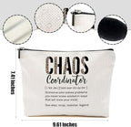 4pcs Chaos Coordinator Gifts for Women Makeup Bag, Chaos Coordinator Cosmetic Bag Appreciation Gifts for Women Moms Manager Boss Colleagues, Travel Zipper Pouch Christmas Thanksgiving Birthday Gift