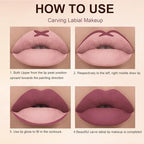 2Pcs Matte Lipstick and Lip Liner Set, Cream Nude Mauve Long Lasting Waterproof Lipliner Pencil & Plumper Lip Gloss, Retractable Lip Liner and Liquid Lipstick for Women Girls Lip Makeup (#02)
