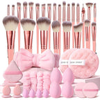 46Pcs Pink Makeup Brushes Set Professional Makeup Kit Multi-functional Makeup Tool Set with Facial Makeup Accessories, Foundation Makeup Brush Kit Eye and Face Make up Brushes & Tools
