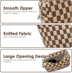 Travel Makeup Bag, Checkered Cosmetic Bag Make Up Organizer Case for Women, Small Toiletry Bag Skincare Pouch for Toiletries Accessories Brushes, 2PCS
