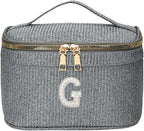 EURYNOME Makeup Bag with Custom Letter G, Water-Resistant Travel Organizer Pouch, (8.3x5.1x5.1 Inch) Cosmetic Case for Women