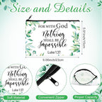 Hillban 36 Pcs Christian Gifts for Women Christian Makeup Bag Bible Verse Cosmetic Bag Inspirational Pencil Case with Zipper Green Leaves Travel Organizer Pouch for Cosmetics Makeup Brushes, 12 Styles