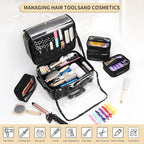 OCHEAL Rolling Makeup Train Case,with 7 Pcs Clear Makeup Bags, 18" Carry On Travel Cosmetic Organizer Suitcase,Extra Large Storage Trolley Makeup Case On Wheels for Hairstylist Cosmetology Artist