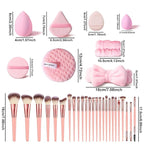 46Pcs Pink Makeup Brushes Set Professional Makeup Kit Multi-functional Makeup Tool Set with Facial Makeup Accessories, Foundation Makeup Brush Kit Eye and Face Make up Brushes & Tools