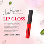 Lip Gloss, Moisturizing Lip Color with Shimmer for Long Lasting Shine, Lightweight Lip Stain, Girls Non-Sticky Lip Gloss with Aloe Vera, W/Vitamin C, E (Vera's Red)