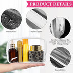 Weewooday 12 Pieces Clear Makeup Bags Cosmetic Storage Bags PVC Zipper Pouches Travel Waterproof Makeup Plastic Case for Women Organizing Toiletries Traveling (Small,Small,White Side Frosting)