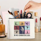 Gymnastics Gifts Makeup Bag, Gymnast Team Graduation Gift for Women Girls Thank You Appreciation Gifts for Gymnastics Coach Friend Coworker Gymnastic Stuff Accessories Cosmetic Travel Bag for Purse