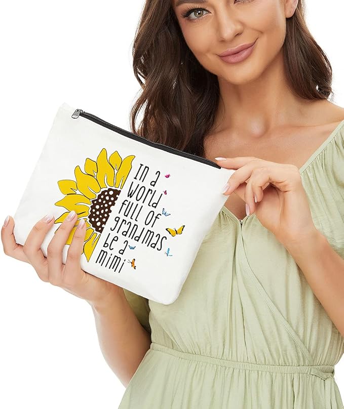 JIUWEIHU Mimi Gifts: New Grandma Gift - Makeup Bag for Mother's Day, Thanksgiving, Christmas