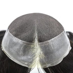 FACE MIRACLE Toupee for Men Lace Center Mens Toupee Hairpiece for Man Human Hair Replacement System Lace Center with Poly around Hair Units Mens Wig Hair Prosthesis 6"X9" #1B10