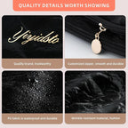 Cosmetic Bag Travel Makeup Bag Large Capacity Small Travel Zipper Pouch Makeup Organizer Bag for Women (Black-2 Pack)