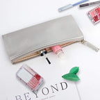 SumDirect PU Leather Cosmetic Pencil Bags - Small Soft Makeup Pouch with Zipper, Pencil Pouch Case Simple Comestic Organizer