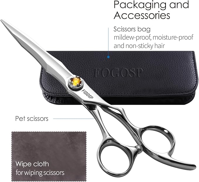 Professional Hair Scissors 6” Barber Scissors Japan VG10 Fine Cutting Blades Professional CNC Hair Shears Barber Scissor Set for Men and Women Haircut Shear Kit