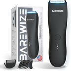 Body Hair & Pubic Hair Trimmer for Men | Waterproof, USB-C Rechargeable, LED Light, Replaceable Ceramic Blade, Electric Ball Shavers, Manscape Kit, Mens Personal Groomer (Black)