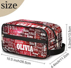 Personalized Makeup Bag with Name, Travel Cosmetic Bag for Women, Friends, Mother's Day, Bridesmaid, Bride, Wedding, Graduation, Red Galaxy Universe