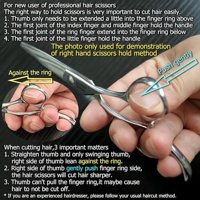 6" Hair Cutting Scissors to Cut Hair Cutting Shears Professional Haircut Hairdresser Scissors 440C KINSARO for Hairdresser Barber or Home Use
