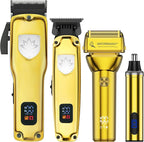 Karrte Professional Hair Clippers and Trimmer Set for Men, T-Shaper Trimmer & Foil Shaver, Nose & Ear Hair Trimmer, Cordless Clippers and Grooming Set, Hair Cutting Kit