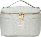 EURYNOME Makeup Bag with Custom Letter H, Water-Resistant Travel Organizer Pouch, (8.3x5.1x5.1 Inch) Cosmetic Case for Women