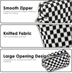 Travel Makeup Bag, Checkered Cosmetic Bag Make Up Organizer Case for Women, Small Toiletry Bag Skincare Pouch for Toiletries Accessories Brushes, 2PCS
