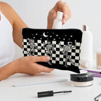 Goth Spooky Gifts for Women, Gothic Horror Skeleton Black Makeup Bag Cosmetic Pouch