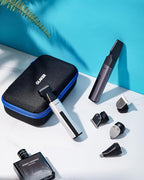 GLAKER Beard Grooming Kit - All in One Hair Cutting Kits, Electronic Shaving Razor, Professional Barber Kit, Mens Body Hair Shaver, Cordless Nose Hair Trimmer, Rechargeable Hair Clippers for Men