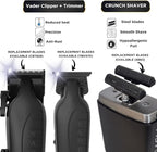 Supreme Trimmer Vader Clipper, Vader Trimmer & Crunch Foil Shaver | Professional Beard Trimmer, Men's Clippers | 3 in 1 Set, Black