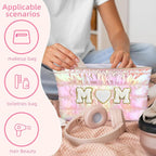 Hiroyuki 3pcs Iridescent Quilted Makeup Bag (ILOVEUMOM, pink)