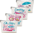 1 Pcs 3 Pcs 4 Pcs Makeup Bag, Girls Trip Gifts Favors Girls Weekend Gifts, Friendship Gifts for Women Bestie Bride