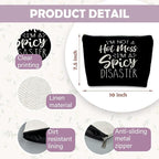 Funny Sarcastic Makeup Bag - I'm Not a Hot Mess I'm a Spicy Disaster, Funny Gifts for Women Adult Humor Friends, Sarcastic Cosmetic Bag for Women