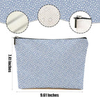 Vintage Polka Dots Blue Makeup Bag Cosmetic Bag Friend Friendship Gifts for Women Girls Sister Coworker Auntie Botanical Travel Organizer Zipper Pouch Christmas Thanksgiving Birthday Gifts