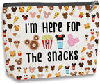 Magic Kingdom Lover Gift Halloween Snacks Cosmetic Bag Snacks Bag for Travel Cute Toiletry Bag for Girls Teens Friends Makeup Organizer Zipper Pouch (for The Snacks White)