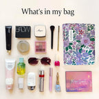 STARDW Aesthetic Floral Makeup Bag Cute Small Cosmetic Bags for Women Girls, Travel Toiletry Bag Large Capacity Zipper Makeup Pouch, Purse Organizer Pouches (Purple Florals)