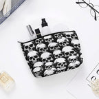 Women's Makeup Case, Large Zipper Cosmetic Case, Toiletry Bag, Travel Cosmetic Toiletry Bag Cool Funny Goth Skulls