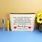 Thank You Gifts for Women Appreciation Gift Makeup Bag Thank You Gift for Employee Volunteer Nurse Teacher Coworker Friend Inspirational Encouragement Gifts Thanksgiving Cosmetic Bag Toiletry Pouch