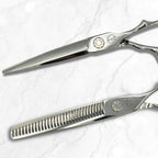 Set of Professional Hair Cutting Scissors in VG-10 Japan Steel - Includes Hair Cutting Scissors, Thinning Shears and Leather Case - Heritage for Pro's (5.5 Inch)
