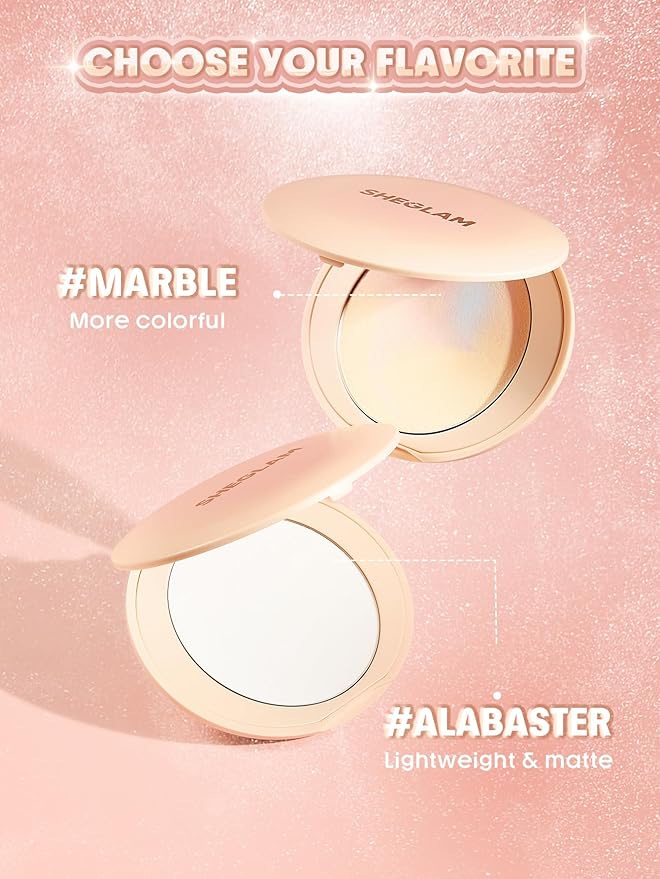 SHEGLAM Magic Veil Setting Powder Pressed Finishing Powder Waterproof&Oil Control,Moisturizing and non-drying Setting-Marble