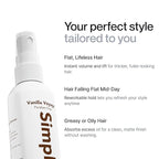 Simpletics Himalayan Sea Salt Hair Spray (Tropical Scent) – Natural 5-Ingredient Formula for Beach Waves & Volume – Light Hold, Non-Greasy, Paraben & Sulfate Free – Unisex 8 fl oz