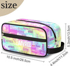 Customized Travel Makeup Toiletry Bag, Waterproof Large Cosmetic Bag Makeup Shaving Bag Organizer Case, Rainbow Colorful Shiny Stars