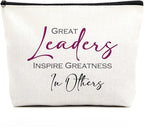 Boss Lady Gifts for Women Makeup Bag Boss Day Gifts Boss Gifts Employee Appreciation Gifts Thank You Gifts for Coworkers Mentor Leader Christmas Birthday Gift Great Leaders Inspire Greatness in Others