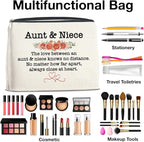 Aunt and Niece Gifts Makeup Bag Christmas Birthday Gifts for Aunt Niece Cosmetic Bag Zipper Makeup Pouch