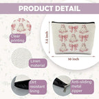 Coquette Pink Bow Ghost Halloween Cosmetic Bags - Cute Gifts for Women
