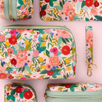 RIFLE PAPER CO. Garden Party Small Cosmetic Pouch For Storing Small Accessories, Includes Gold Zipper, Printed In Full Color With Stylized Pattern & Foil Stamped Logo