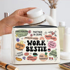 Work Bestie Gifts Makeup Bag, Work Best Friend Gifts for Women, Gifts for Coworker Colleagues Friend Work Bestie Zipper Makeup Pouch