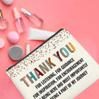 Thank You Gifts for Women Makeup Bag, Appreciation Gifts for Boss Coworkers Teacher Friends, Thank You for Being Part of My Journey Cosmetic Bag Zipper Makeup Pouch