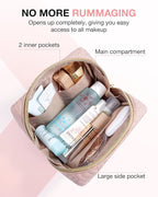 BAGSMART Small Makeup Bag, Travel Cosmetic Bag Make Up Pouch Small Travel Essentials for Women Dorm Room Essentials Pouch,Water-resistant Toiletry Bag,Makeup Organizer Bag, Pink