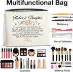Mother and Daughter Gifts Makeup Bag Gift for Mom and Daughter Cosmetic Bag Zipper Makeup Pouch Gifts for Christmas Birthday Thanksgiving