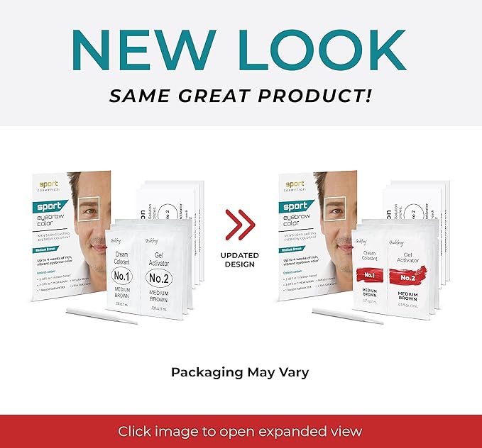 Sport Eyebrow Colorant, Men's Long Lasting Treatment to Cover Gray Brow Hairs, Light Brown