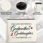 Makeup Bag Godmother Gifts from Goddaughter, Gifts for Godmother and Goddaughter Cosmetic Bag Zipper Makeup Pouch