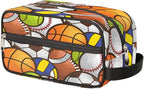 Sport Baseball Portable Travel Toiletry Bag, Volleyball Soccer Ball Cosmetic Organizer Makeup Bag Shower Shaving Bag for Men Women