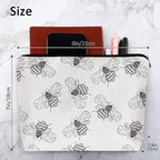 Bumblebee Makeup Bag For Women, Adorable Cosmetic Bag Makeup Bags, Gray Animal Bee Bumblebees Zipper Bag Travel Bags Toiletry Organizers Pouch Bags Washing Bags For Gym Bathroom